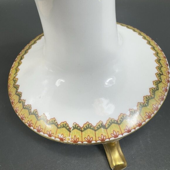 Antique Limoges France Hat Pin Holder Fine Porcelain Painted Heavy Gold Pattern - Picture 8 of 12